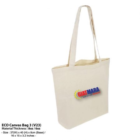 Canvas Bag 8oz.-37cm x 40cm x 8cm (WxHxD)-Vertical