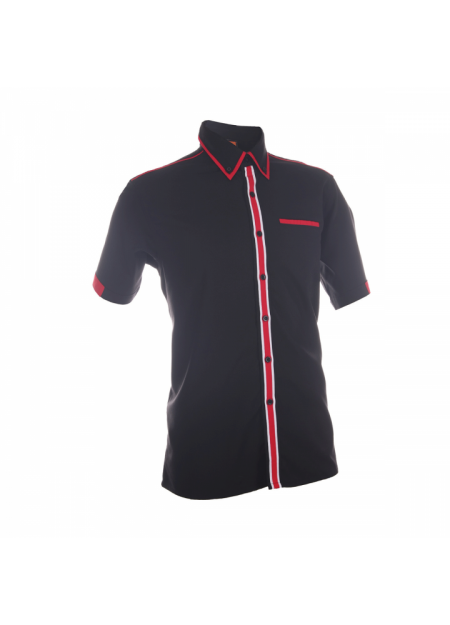 Corporate Uniform F132 - Black/ Red/ White
