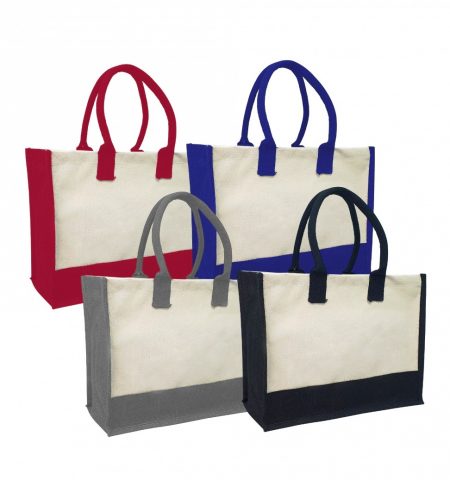 Laminated Jute Bag With Beige Canvas