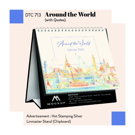Around The World (With Quotes) DTC713 desktop calendar